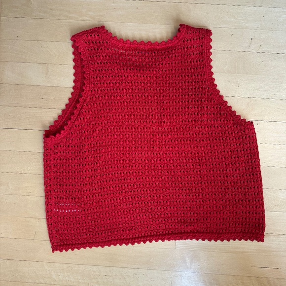 GAP red crochet tank top,. XL, GP1498 - Picture 3 of 3